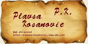 Plavša Kosanović vizit kartica